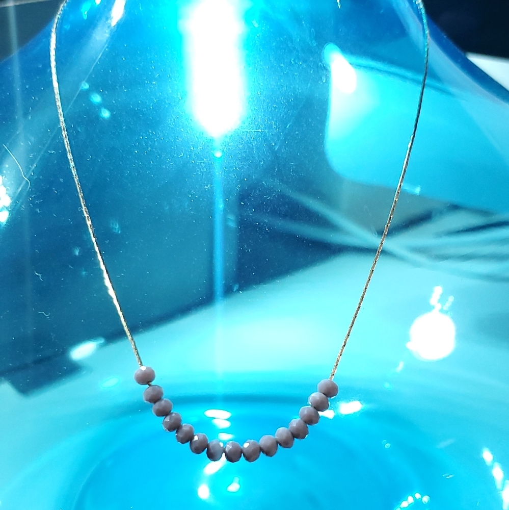 **free with any purchase** Light purple beads on gold chain necklace